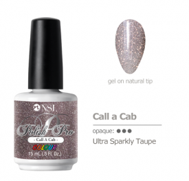 gel nail polish manicure color swatch call a cab ultra sparkly Taupe